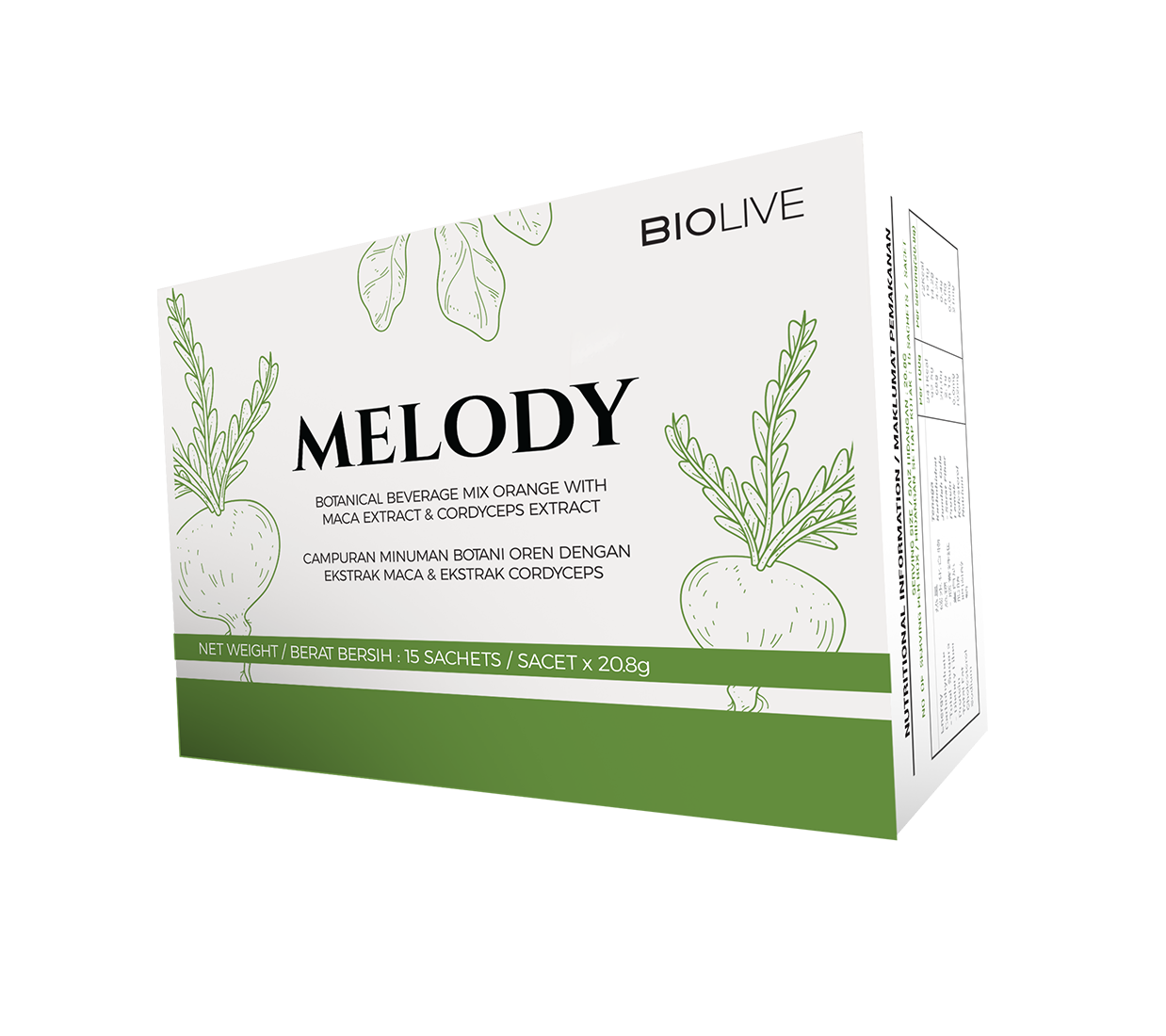 Melody product packaging